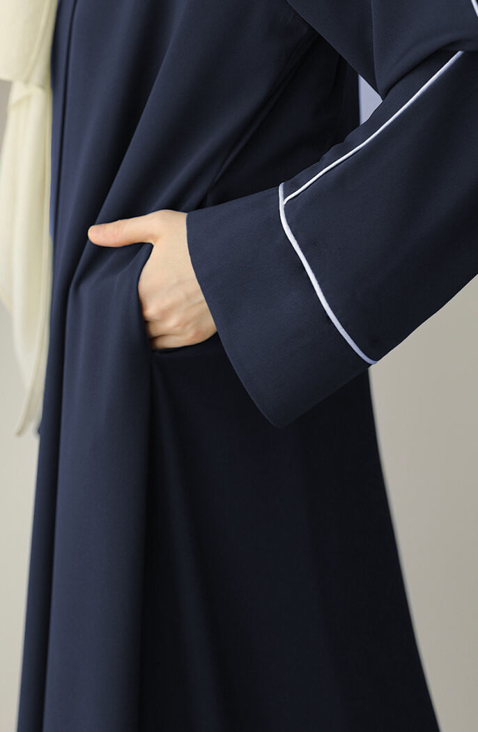 Ahu Biyeli Abaya Ferace - Lacivert - 4