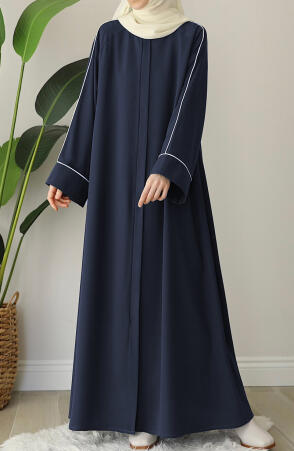 Ahu Biyeli Abaya Ferace - Lacivert - Suhneva