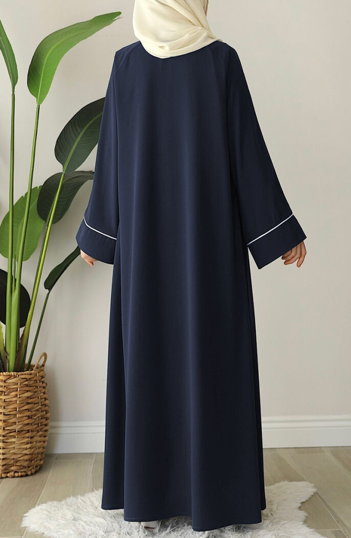 Ahu Biyeli Abaya Ferace - Lacivert - 6