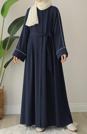 Ahu Biyeli Abaya Ferace - Lacivert - Suhneva (1)