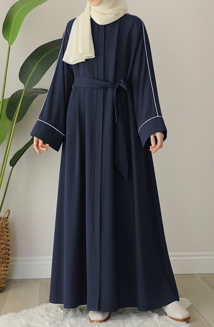 Ahu Biyeli Abaya Ferace - Lacivert - 2