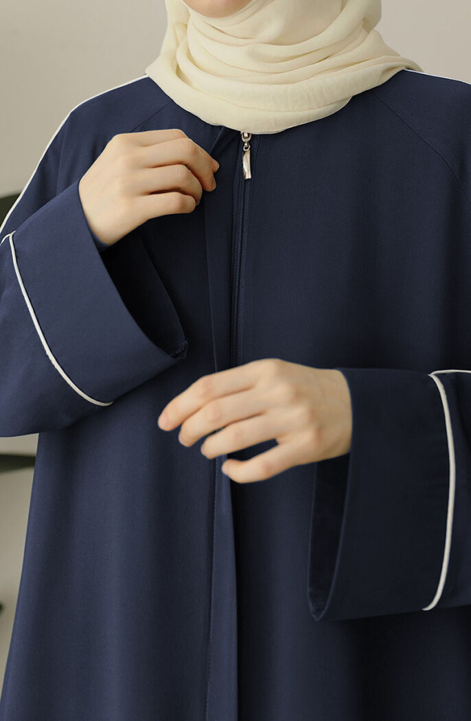 Ahu Biyeli Abaya Ferace - Lacivert - 3