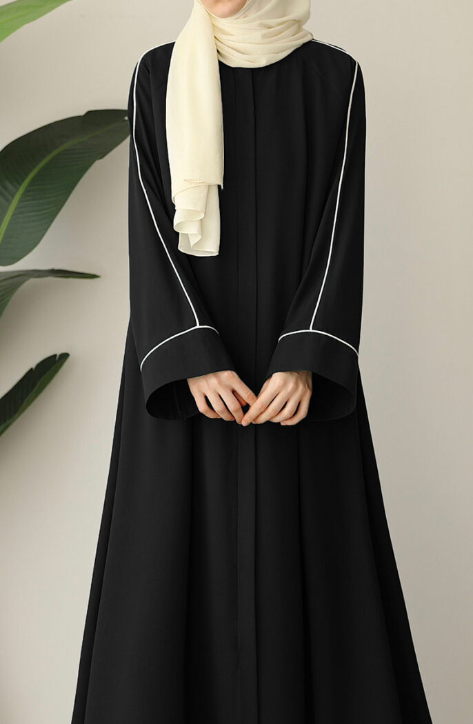 Ahu Biyeli Abaya Ferace - Siyah - 5