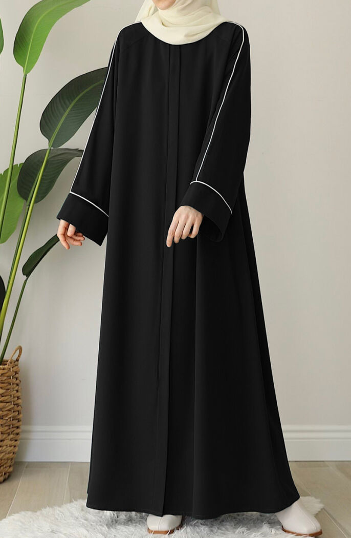 Ahu Biyeli Abaya Ferace - Siyah - 6
