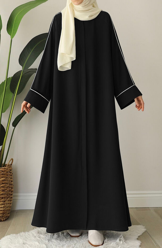 Ahu Biyeli Abaya Ferace - Siyah - 1