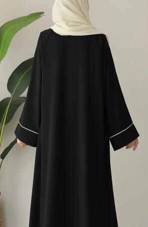 Ahu Biyeli Abaya Ferace - Siyah - 7