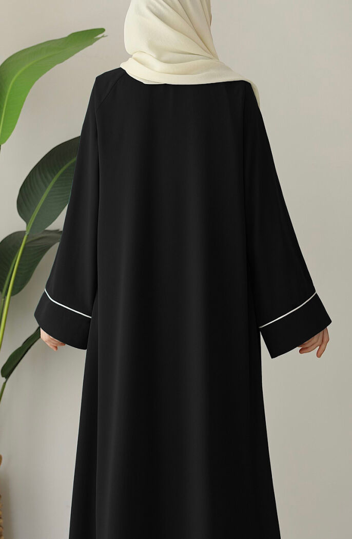 Ahu Biyeli Abaya Ferace - Siyah - 7