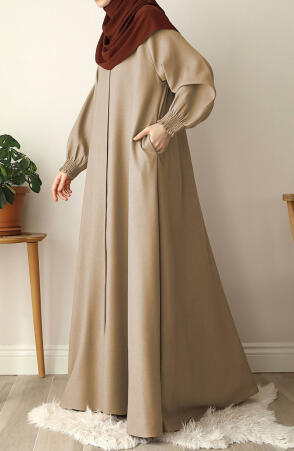 Kışlık Asel Mevlana Ferace - Bej - Suhneva