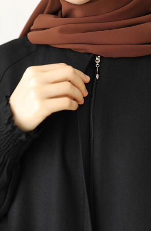 Kışlık Asel Mevlana Ferace - Siyah - Suhneva (1)