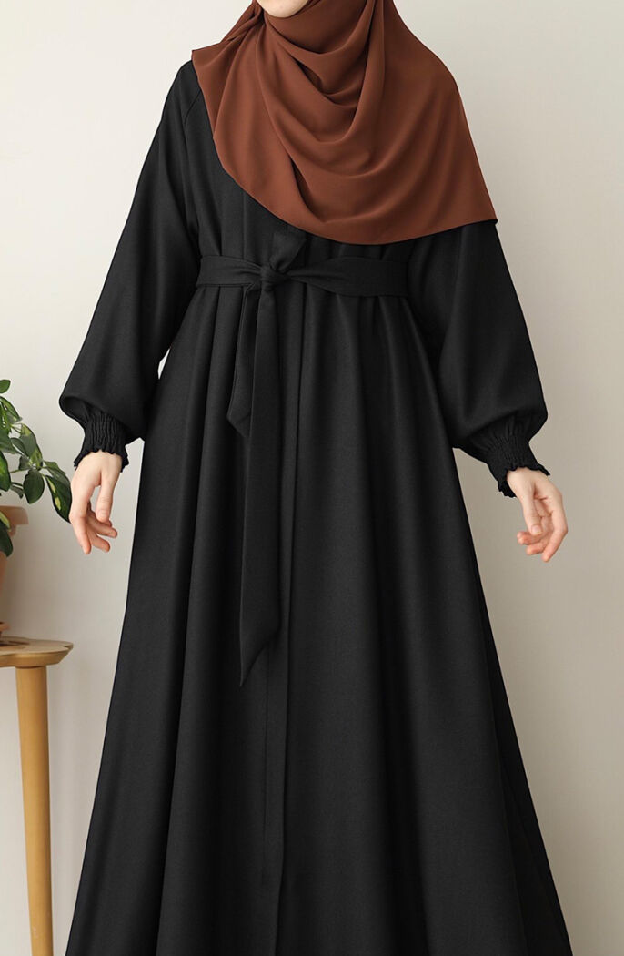 Kışlık Asel Mevlana Ferace - Siyah - 3