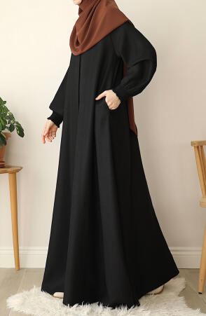 Kışlık Asel Mevlana Ferace - Siyah 