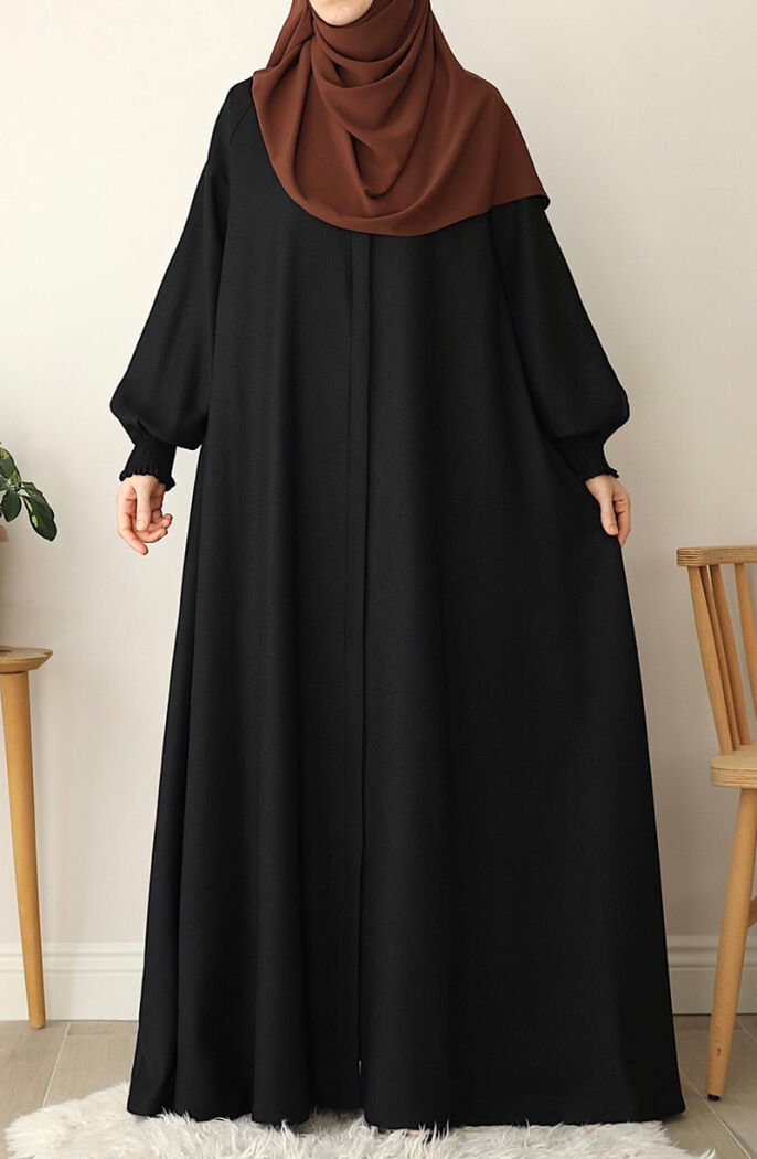 Kışlık Asel Mevlana Ferace - Siyah - 5