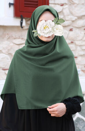 Büyük Boy Medine İpeği Eşarp - Açık Yeşil - Suhneva