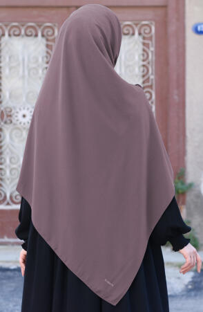 Büyük Boy Medine İpeği Eşarp - Gül Kurusu - Suhneva (1)