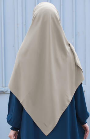 Büyük Boy Medine İpeği Eşarp - Soft Krem - Suhneva (1)