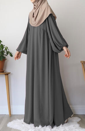 Çağla Elbise - Gri - Suhneva