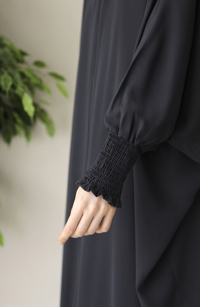 Didar Yarasa Kol Abaya Ferace - Füme - 2