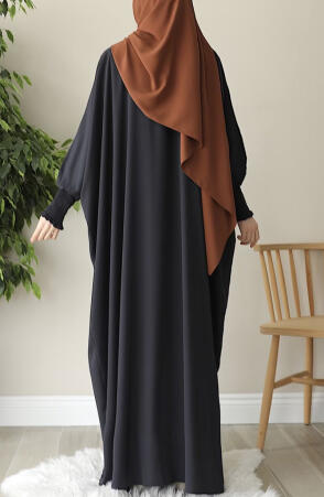 Didar Yarasa Kol Abaya Ferace - Füme - 3