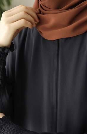 Didar Yarasa Kol Abaya Ferace - Füme - 4