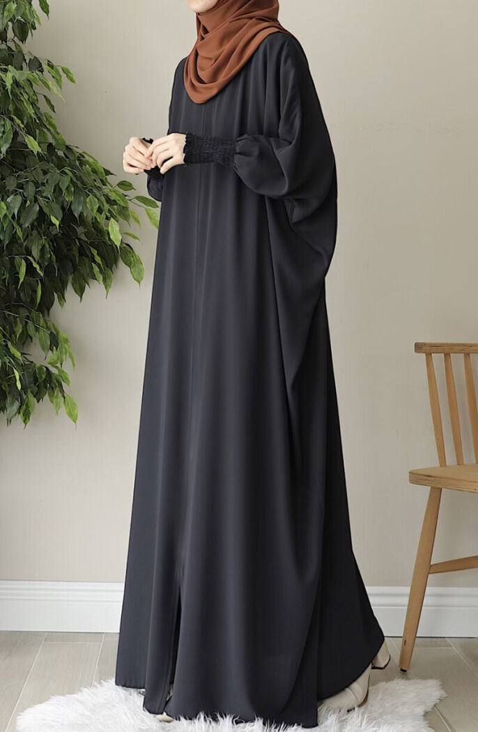 Didar Yarasa Kol Abaya Ferace - Füme - 1