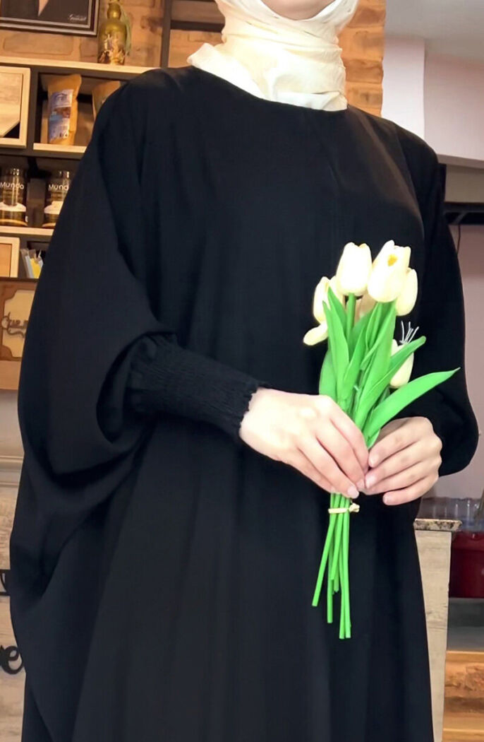 Didar Yarasa Kol Abaya Ferace - Siyah - 3