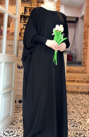 Didar Yarasa Kol Abaya Ferace - Siyah - 2