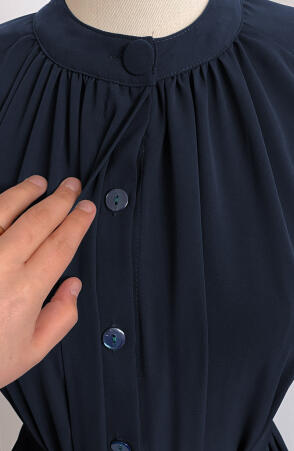 Dilşah Abaya Ferace - Lacivert - 6