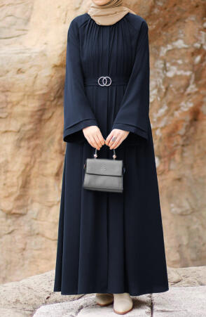 Dilşah Abaya Ferace - Lacivert - 4