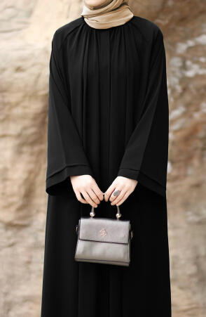 Dilşah Abaya Ferace - Siyah - 5