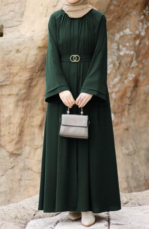 Dilşah Abaya Ferace - Yeşil - Suhneva