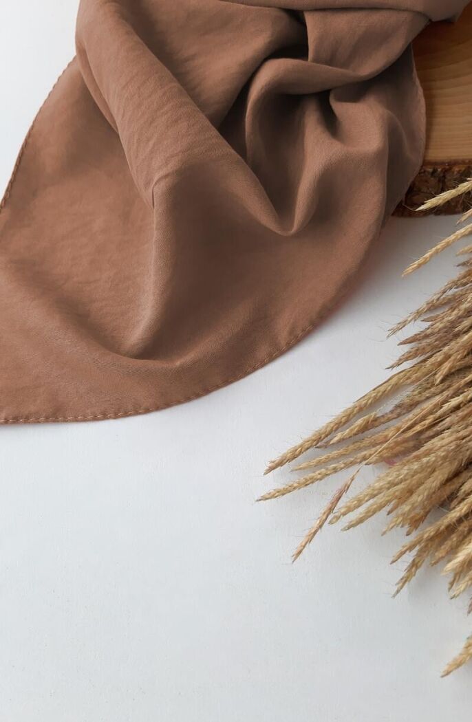 Düz Ayrobin Şal - Soft Kahve - 2