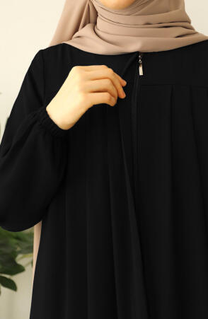 Esila Pileli Ferace - Siyah - 3