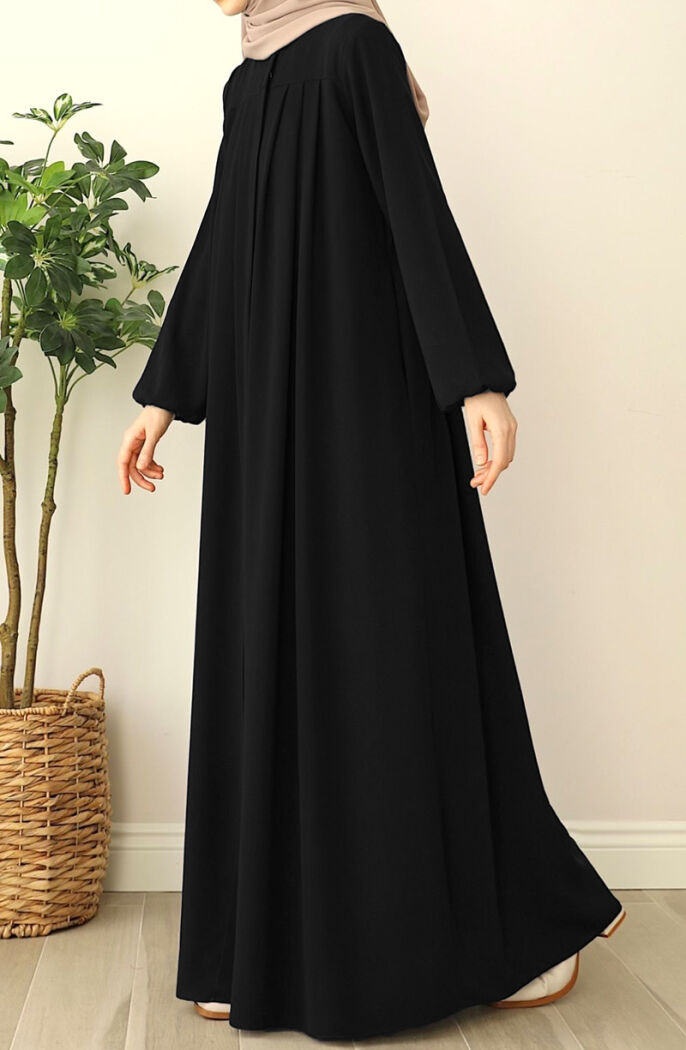 Esila Pileli Ferace - Siyah - 1