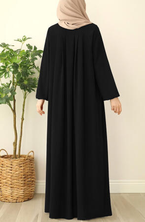 Esila Pileli Ferace - Siyah - 6