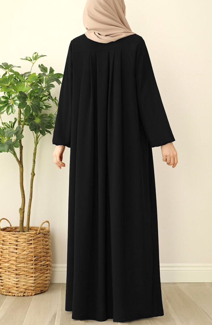 Esila Pileli Ferace - Siyah - 6