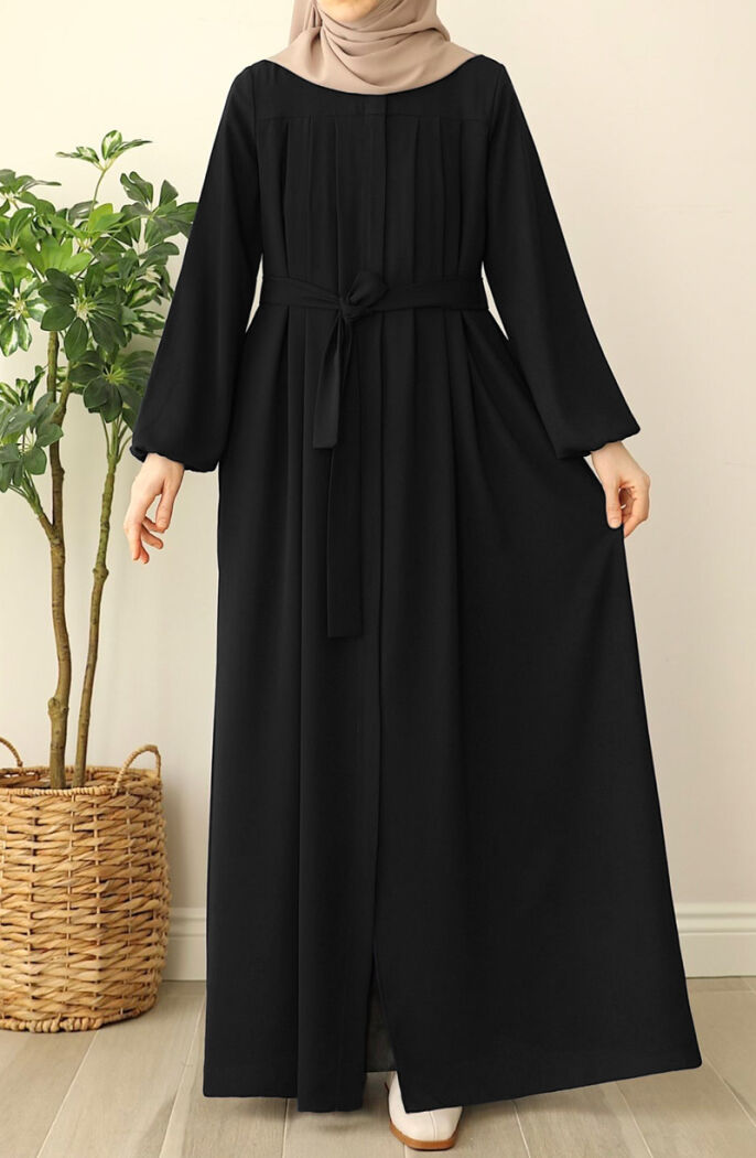 Esila Pileli Ferace - Siyah - 2