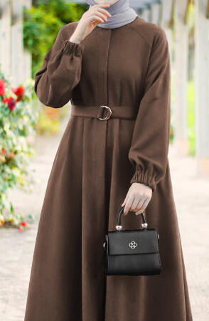 Farah Tam Boy Kaşe Kaban (Astarsız ) - Kahve - Suhneva