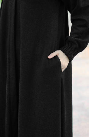 Farah Tam Boy Kaşe Kaban - Siyah - Suhneva (1)