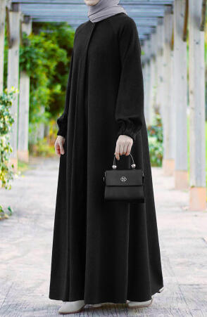 Farah Tam Boy Kaşe Kaban - Siyah - Suhneva (1)