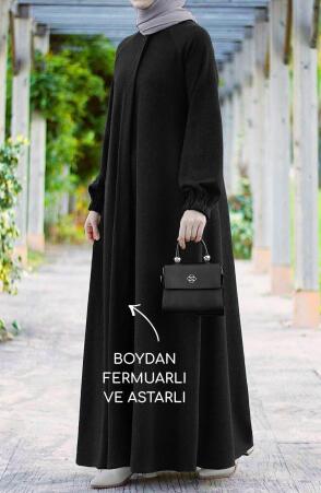 Farah Tam Boy Kaşe Kaban - Siyah - Suhneva (1)