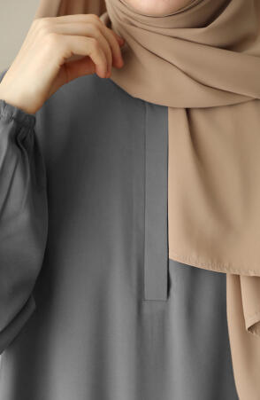 Hafsa Elbise Ferace - Gri - 2