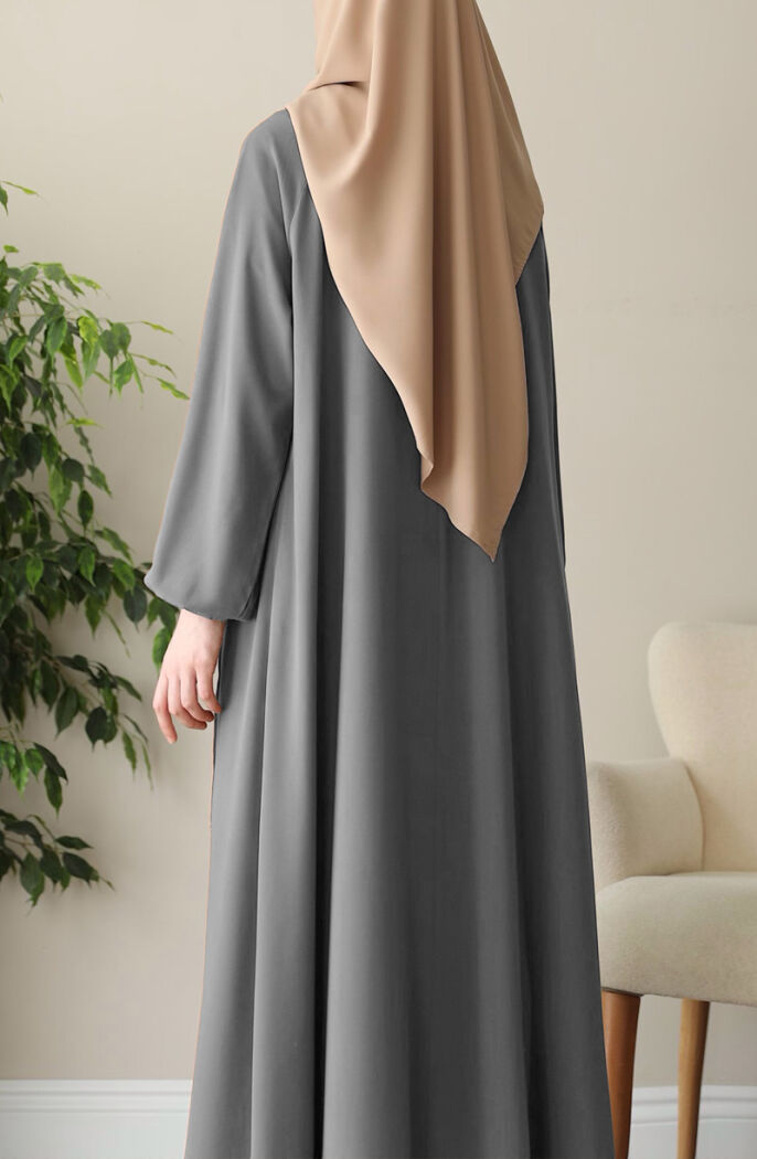 Hafsa Elbise Ferace - Gri - 5
