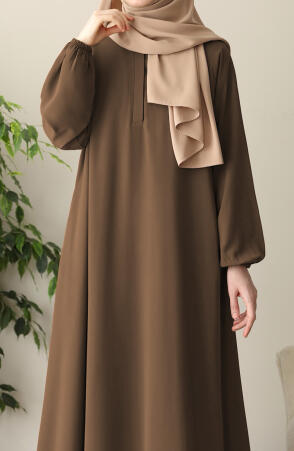 Hafsa Elbise Ferace - Kahve - Suhneva