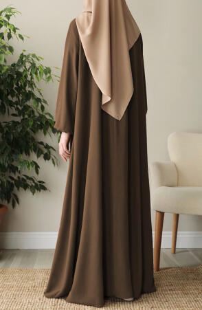 Hafsa Elbise Ferace - Kahve - 9