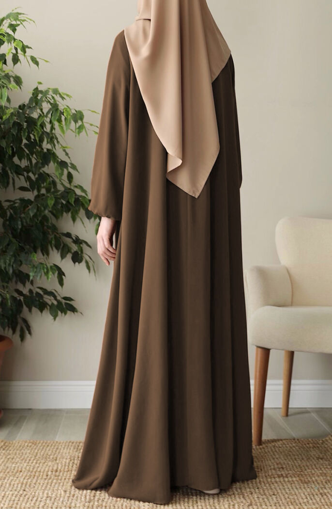 Hafsa Elbise Ferace - Kahve - 9