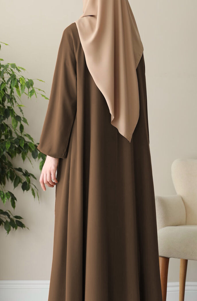 Hafsa Elbise Ferace - Kahve - 5