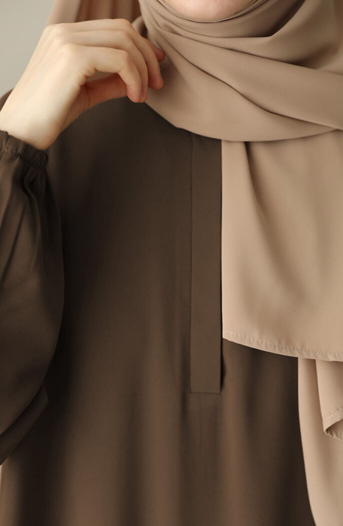 Hafsa Elbise Ferace - Kahve - 7