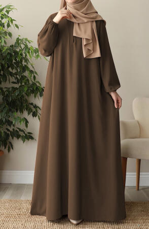 Hafsa Elbise Ferace - Kahve - 6