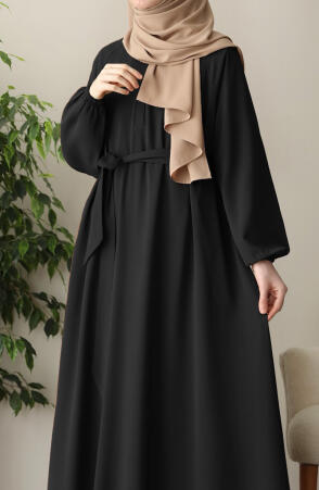 Hafsa Elbise Ferace - Siyah - 4
