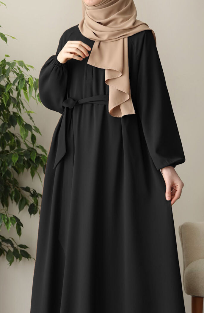 Hafsa Elbise Ferace - Siyah - 4